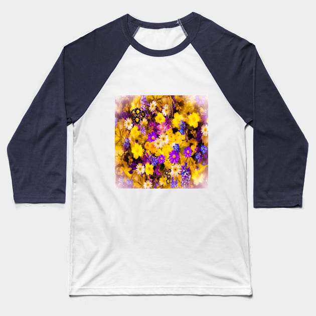 Floral Patterns Design Baseball T-Shirt by Tick & Take Tees